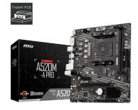 MSI A520M-A PRO AM4 DDR4 4600(OC) DVI HDMI M.2 USB3.2 mATX Anakart
